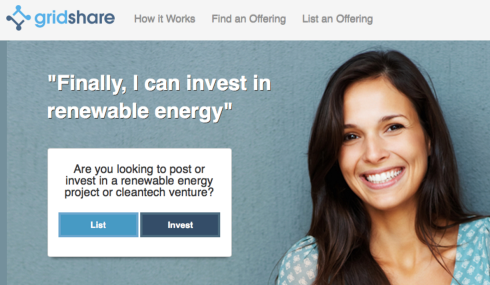 GridShare enables everyday people to invest in renewable energy projects and clean tech companies